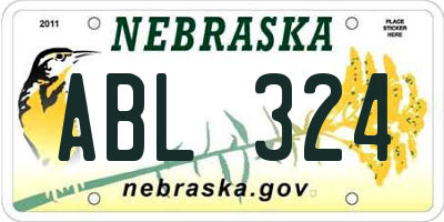 NE license plate ABL324
