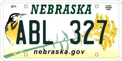 NE license plate ABL327
