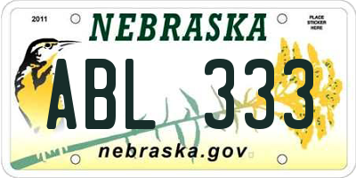 NE license plate ABL333