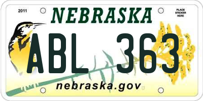 NE license plate ABL363