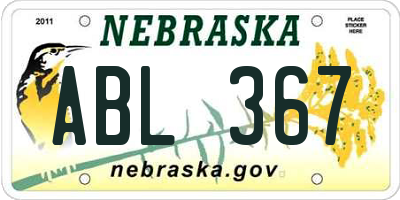 NE license plate ABL367