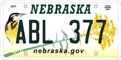 NE license plate ABL377