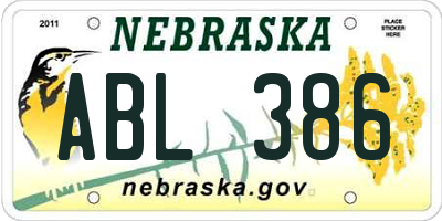 NE license plate ABL386