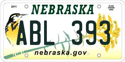 NE license plate ABL393