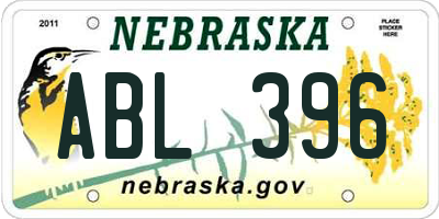 NE license plate ABL396