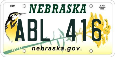 NE license plate ABL416