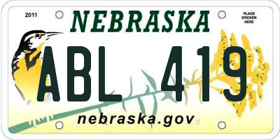NE license plate ABL419