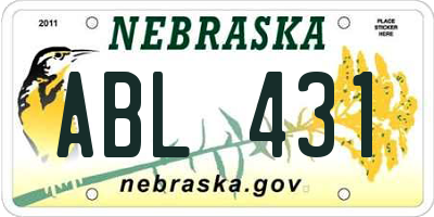 NE license plate ABL431