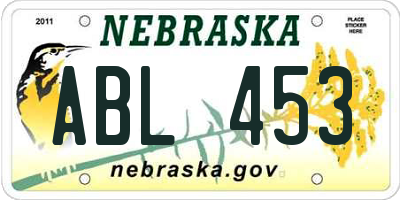 NE license plate ABL453