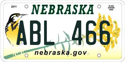 NE license plate ABL466