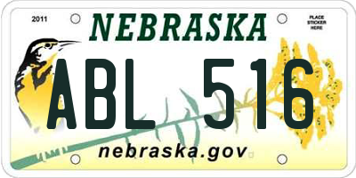 NE license plate ABL516