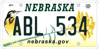 NE license plate ABL534