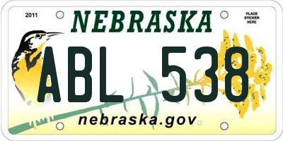 NE license plate ABL538