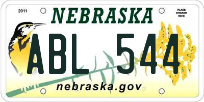 NE license plate ABL544