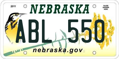 NE license plate ABL550