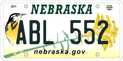 NE license plate ABL552
