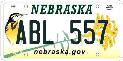 NE license plate ABL557