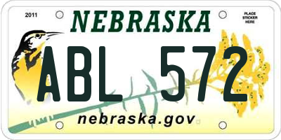 NE license plate ABL572