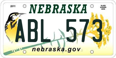 NE license plate ABL573