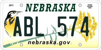 NE license plate ABL574