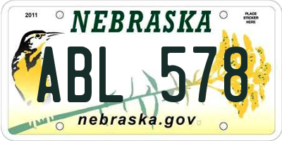 NE license plate ABL578