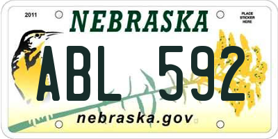 NE license plate ABL592