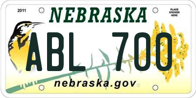 NE license plate ABL700