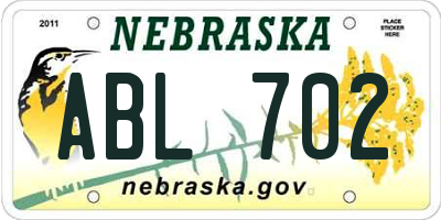 NE license plate ABL702