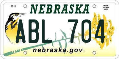 NE license plate ABL704