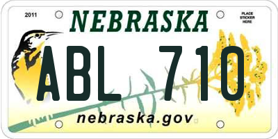 NE license plate ABL710
