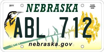 NE license plate ABL712