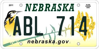 NE license plate ABL714