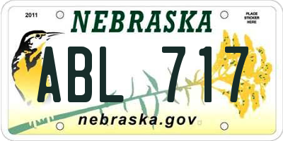 NE license plate ABL717