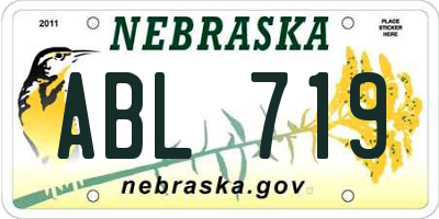 NE license plate ABL719