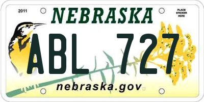 NE license plate ABL727