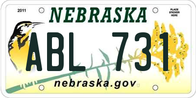NE license plate ABL731