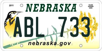 NE license plate ABL733