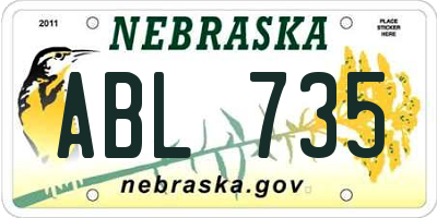 NE license plate ABL735