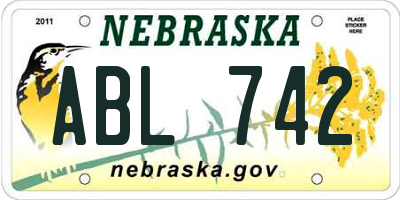 NE license plate ABL742