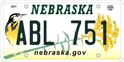 NE license plate ABL751