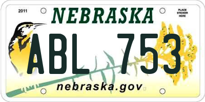 NE license plate ABL753