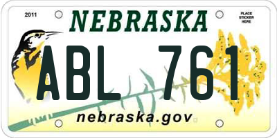 NE license plate ABL761
