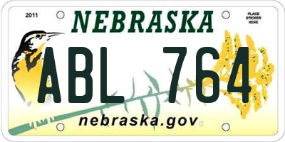 NE license plate ABL764