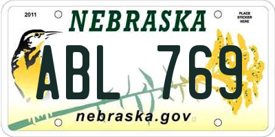 NE license plate ABL769