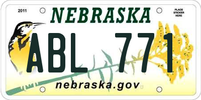 NE license plate ABL771