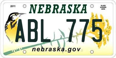 NE license plate ABL775