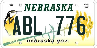 NE license plate ABL776