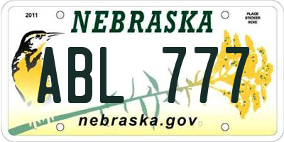 NE license plate ABL777