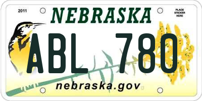 NE license plate ABL780