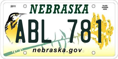 NE license plate ABL781